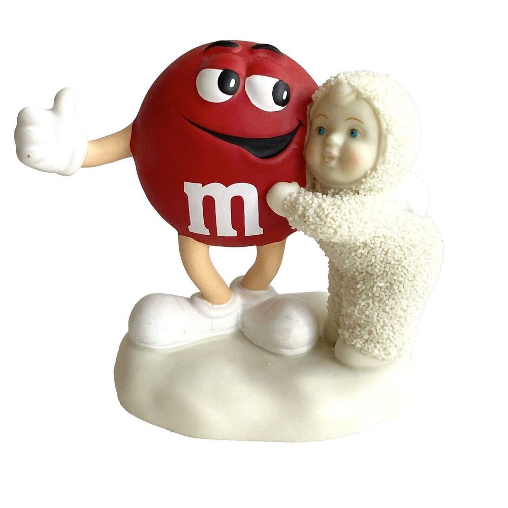 Vtg Department 56 M&M's Snowbabies Holiday Figurine '04 Red is my favorite color